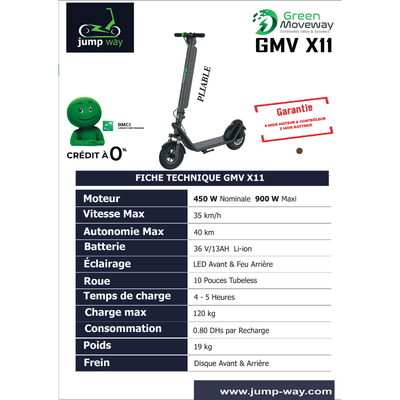 Trottinette électrique GMV HX X11 - Meilleur Prix au Maroc JUMP WAY